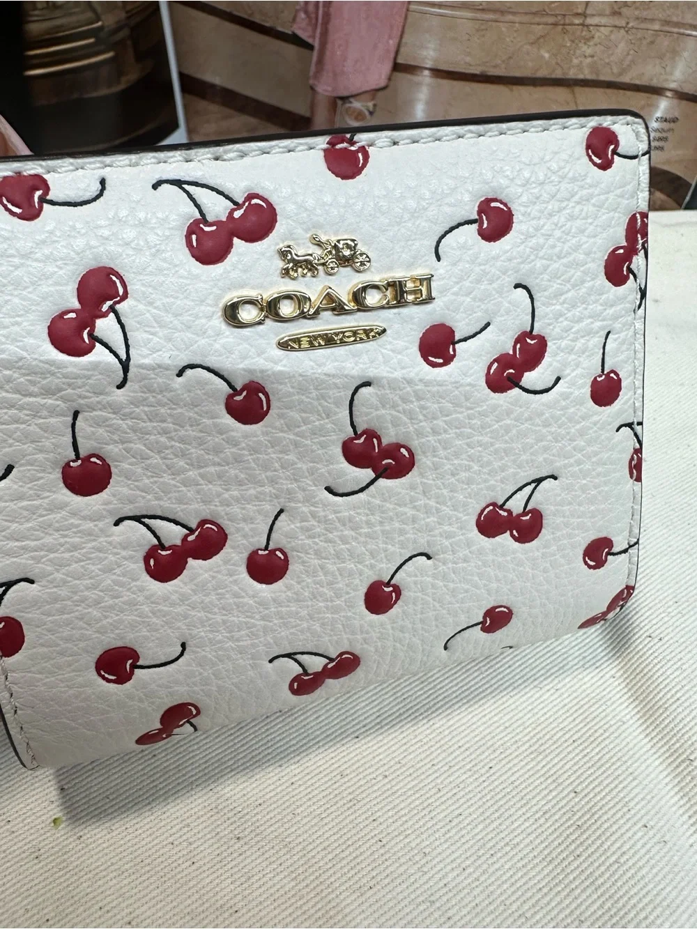 Coach Snap Wallet With Cherry Print . New